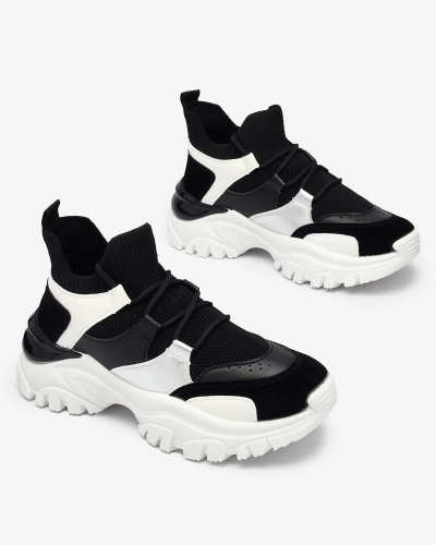 Royalfashion Biało- czarne sportowe sneakersy damskie Ziragga