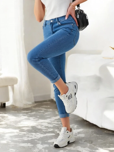 Royalfashion Ženske bombažne oprijete jeans hlače
