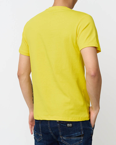 Royalfashion Żółty męski t-shirt z nadrukiem