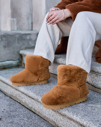 Royalfashion Damskie buty a'la śniegowce w kolorze camelowym Ottola