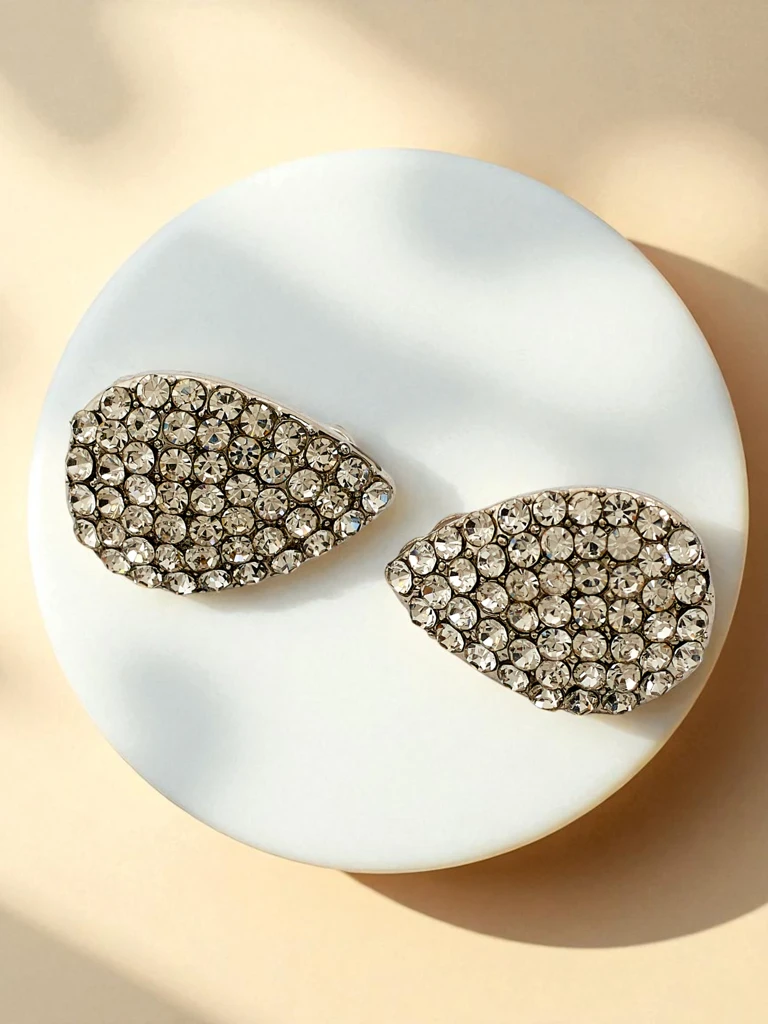 Royalfashion Ženski uhani na klipsno s kubičnim cirkonom