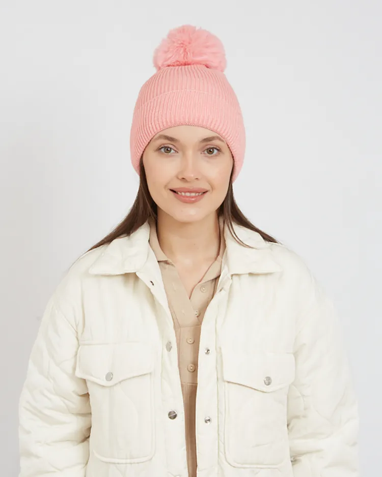 Royalfashion Ženska topla kapa s pomponom