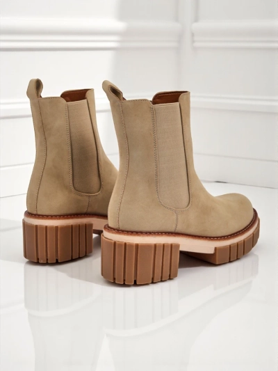 Gležnarji s peto iz eko nubuka Amber Walk