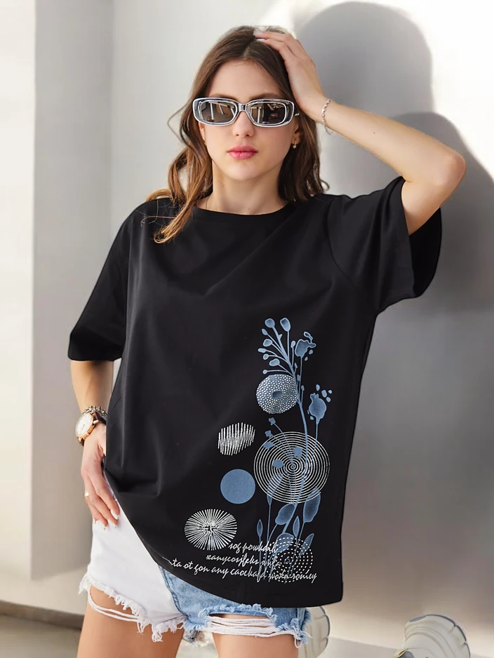 Royalfashion Ženska bombažna majica s potiskom