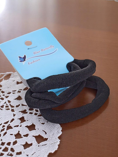 Royalfashion komplet 3 črnih elastik za lase Nero