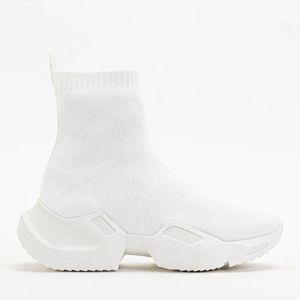 OUTLET Białe damskie wysokie sportowe buty Gohi - Obuwie