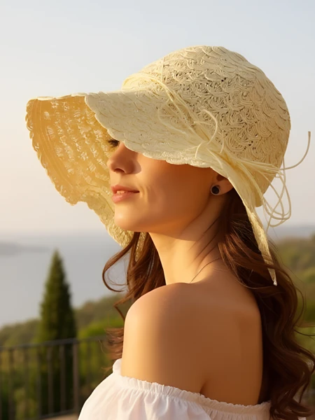 Royalfashion Ženski slamnik s čudovito pentljo