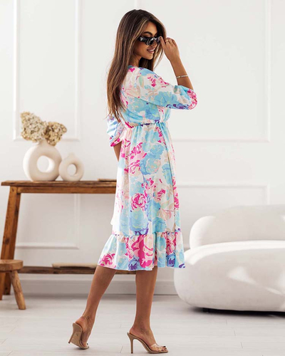 Royalfashion Ženska midi obleka z izvirnim vzorcem