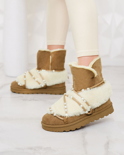 Royalfashion Ženski snežni škornji z biseri Cuvilav