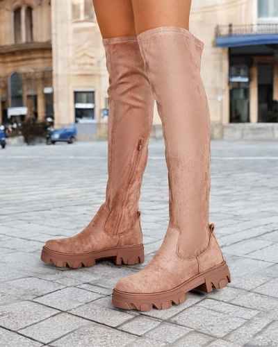 Royalfashion Ženske ravne čizme iznad koljena Vianas