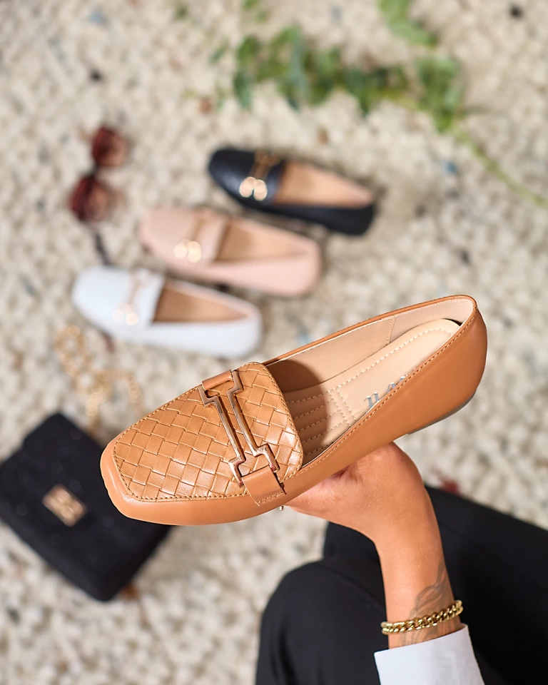 Royalfashion Camelowe damskie mokasyny Bulerol