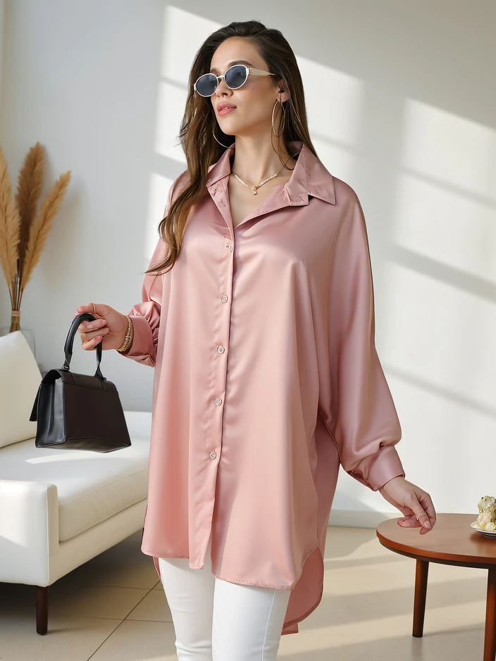 Royalfashion Dolgo oversized srajca za ženske