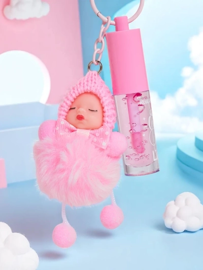 Otroški lip gloss z lutko Svetlo roza