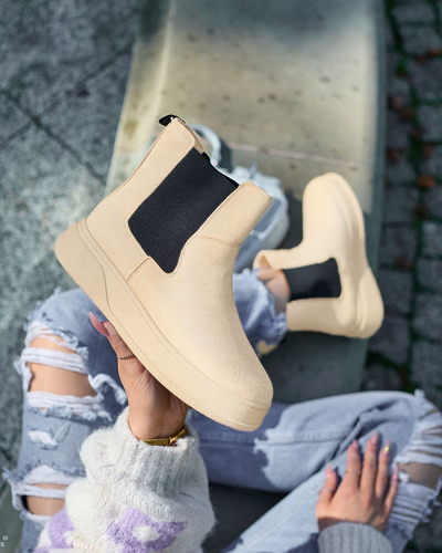 Royalfashion Bež ženski škornji a'la snežni škornji Uteris