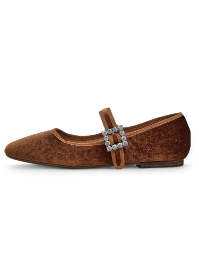 Royalfashion Ženske balerinke a' la velvet z zaponko in trakovi Enribes