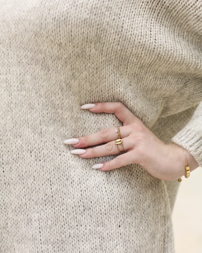 Royalfashion Siv ženski dolg pulover oversize