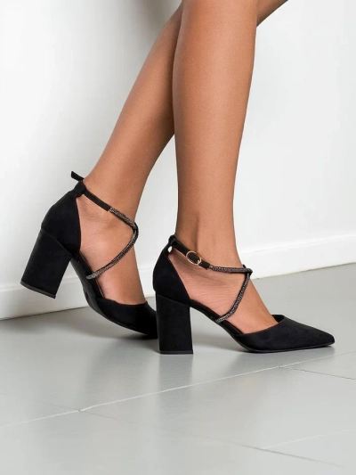 Royalfashion Ženske pumps iz ekološke gamine s trakovi Eurole