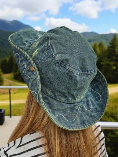 Ženski klobuk Perseida – denim plažni klobuk iz poliestra