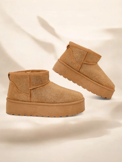Royalfashion Beige ženski zimski čizme a'la UGGs Corob