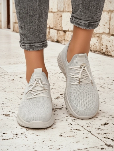 Aurelia Beige Royalfashion – Bež ženske superge tkanina vezalke