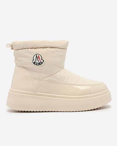 Royalfashion Ženski snežni škornji v krem barvi Ademra