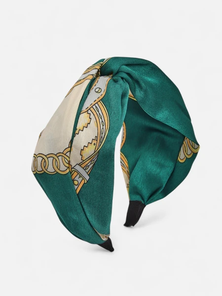 Royalfashion Ženski lasni trak v stilu rute z elegantnim potiskom