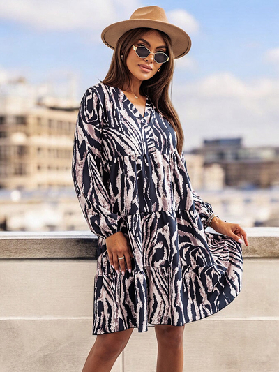 Royalfashion Ženska obleka s potiskom