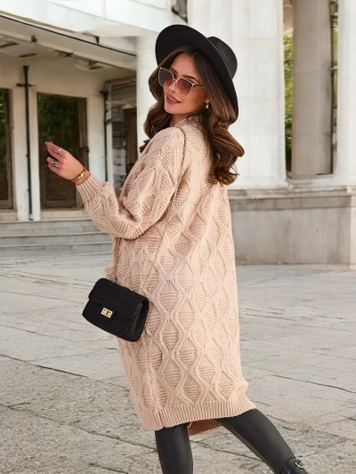 Royalfashion Pleten ženski pončo pulover