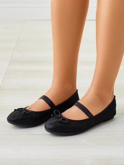 Royalfashion Svetle balerinke za ženske z mašnjo in elastičnim trakom Safte