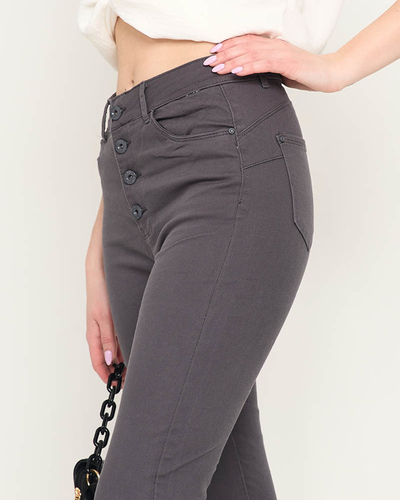 Royalfashion Ciemnoszare jeansy damskie rurki