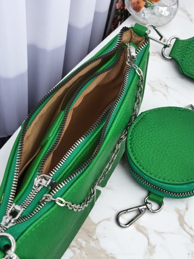 Ženska torbica Pola Verde – zelena, ekološko usnje, 3v1, elegantna