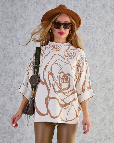 Royalfashion Ženski pulover s tankim potiskom