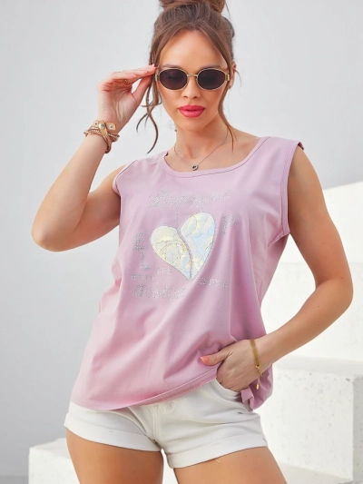 Royalfashion bomba majica iz bombaža za ženske s srčkom