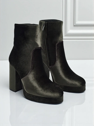 Ženski gležnarji s peto al'la Velur Miss