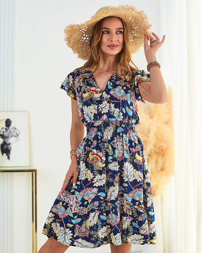 Royalfashion Ženska cvetlična mini obleka