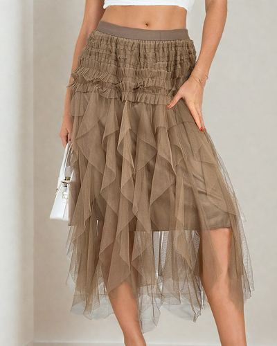 Royalfashion Žensko dvoslojno midi krilo