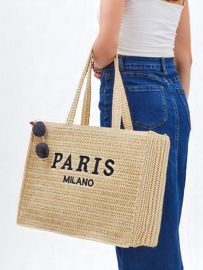 Royalfashion Velika ženska torba iz slame Paris Milano Velika