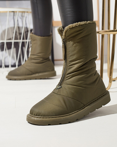 Royalfashion Ciemnozielone damskie buty a'la śniegowce Tirigga