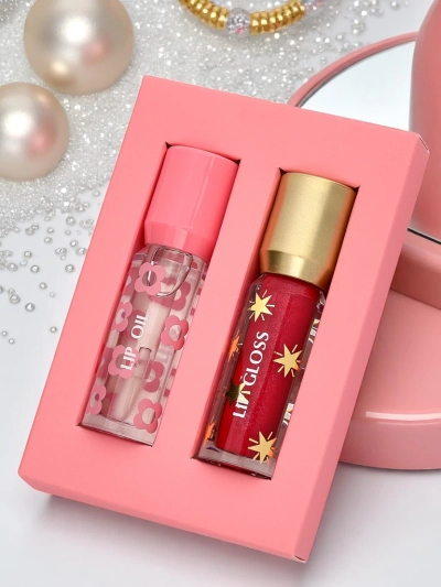 2 v 1 sijaj za ustnice z bleščicami in brezbarvni sijaj za ustnice Lady Bug