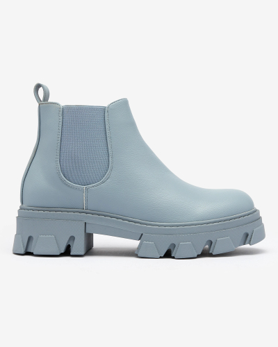 Royalfashion Ženski škornji z ravnim podplatom v modri barvi Alussady