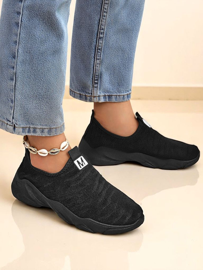 Royalfashion Zapatillas deportivas femeninas sin cordones Flex Move