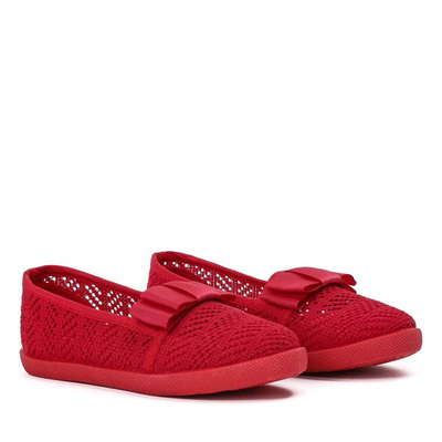Royalfashion Czerwone dziewczęce tenisówki typu slip on Tabbi