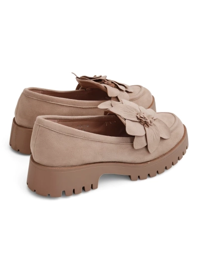 Royalfashion Eco suede ženske mokasinke s cvetom Floverse