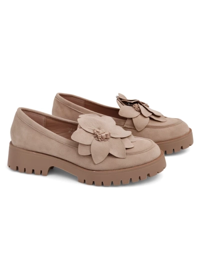 Royalfashion Eco suede ženske mokasinke s cvetom Floverse
