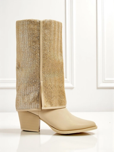 Ženski gležnarji iz eko usnja s peto in okrasnim zgornjim delom Virelia