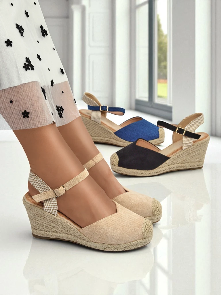 Royalfashion Ženski sandali s polno peto Solara Espadrille