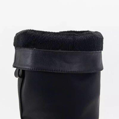 OUTLET Czarne damskie kozaki do kolana Filusio - Obuwie