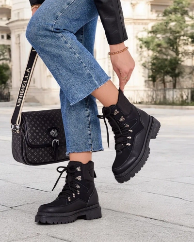 Royalfashion Ženske zimske čizme vezane Sololi