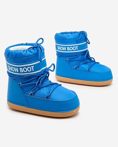 Royalfashion Modri ženski snežni škornji s šivanko Soblesia