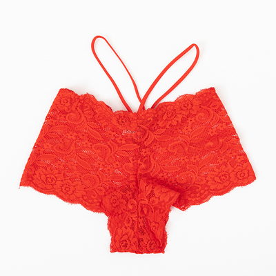Royalfashion Czerwone koronkowe brazyliany